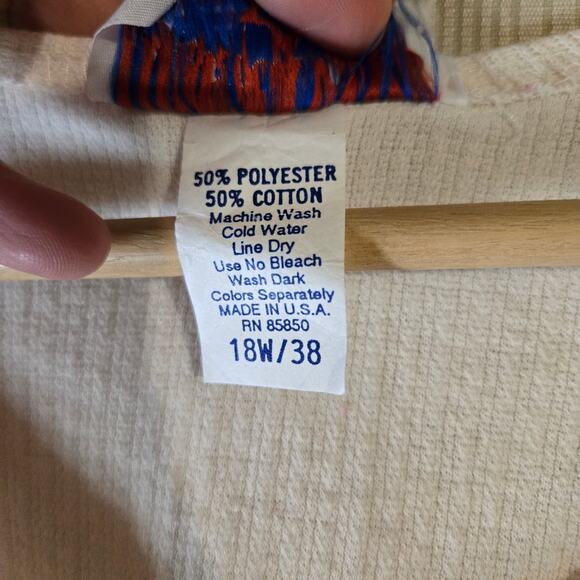 AMERICAN BORN Cream Ribbed Floral Rose Sweater 18W/38 0256 - Picture 7 of 8